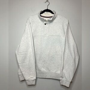 Orvis Men’s Signature Quarter-Zip Snap Sweatshirt Heather Cream Sz XXL